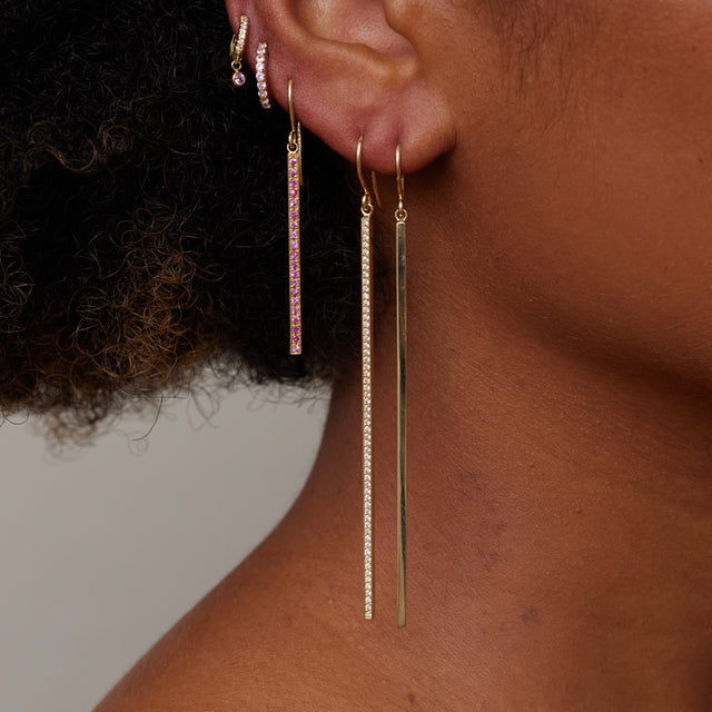 Diamond Extra Long Stick Earrings