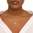 Large Turquoise Marquise Necklace with Diamonds