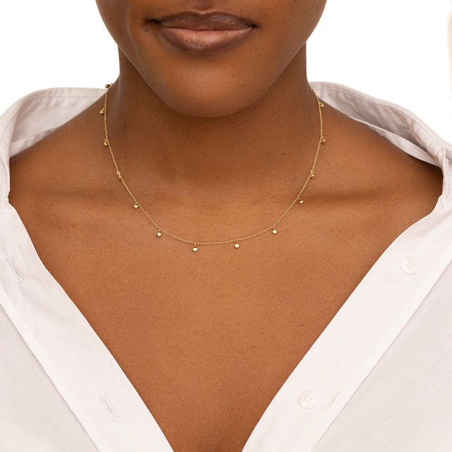 Mini Bezel Dangle By-The-Inch Necklace