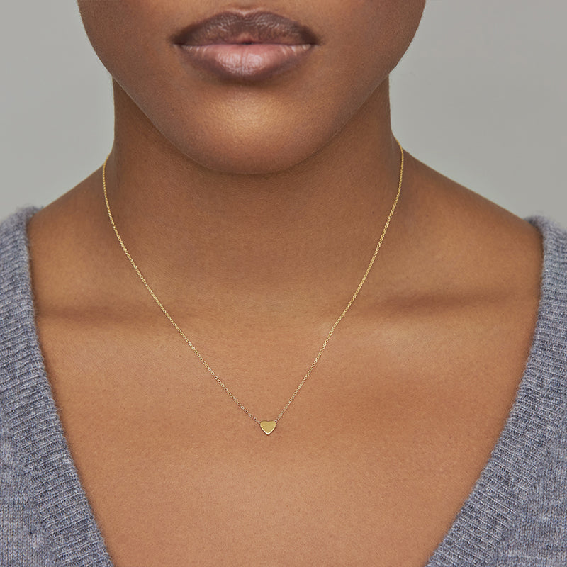 White Gold Mini Onyx Inlay Heart Necklace for Women | Jennifer Meyer