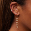 Triple 3-Prong Diamond Mini Open Teardrop Earrings