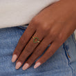 Mini 3-Prong Emerald Open Teardrop Ring