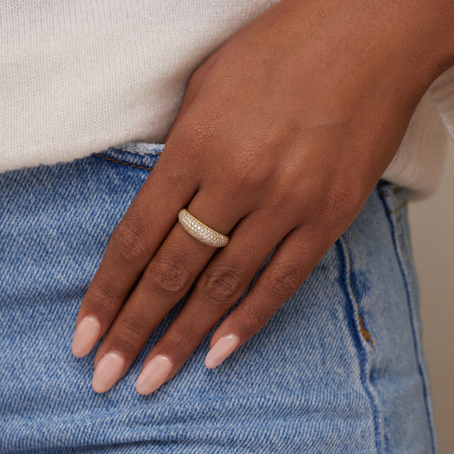 Small Diamond Dome Ring