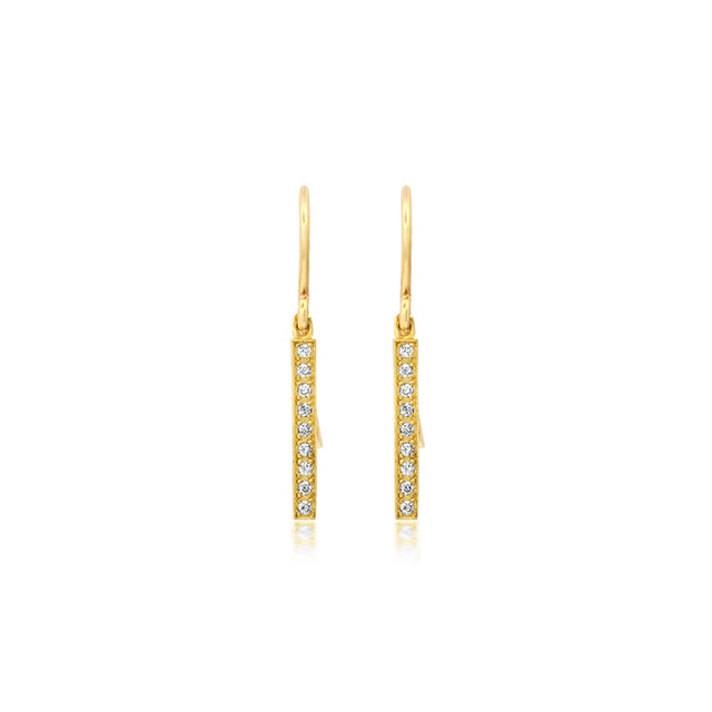 Diamond Long Bar Drop Earrings