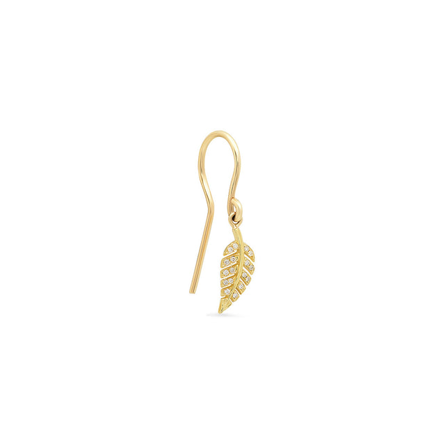 Diamond Mini Leaf Drop Earrings