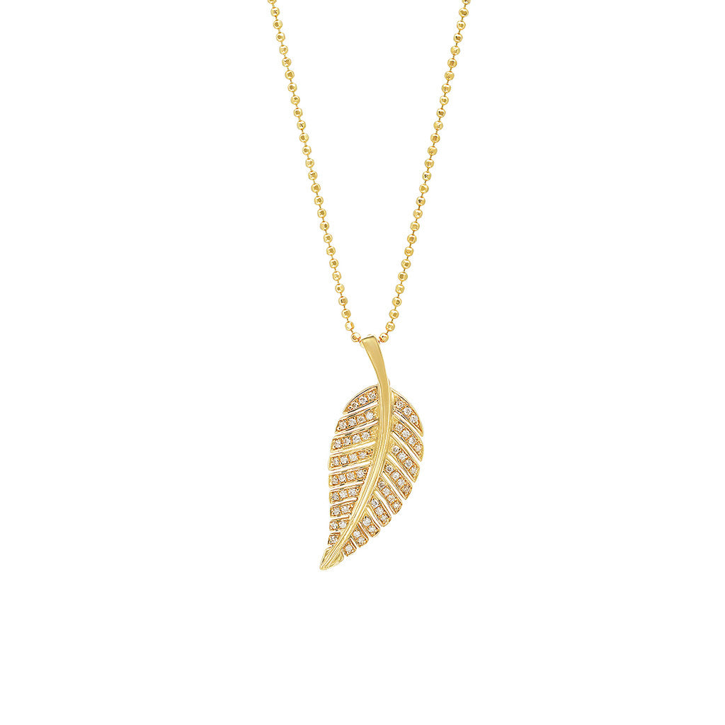 Diamond Small Leaf Necklace for Women | Jennifer Meyer