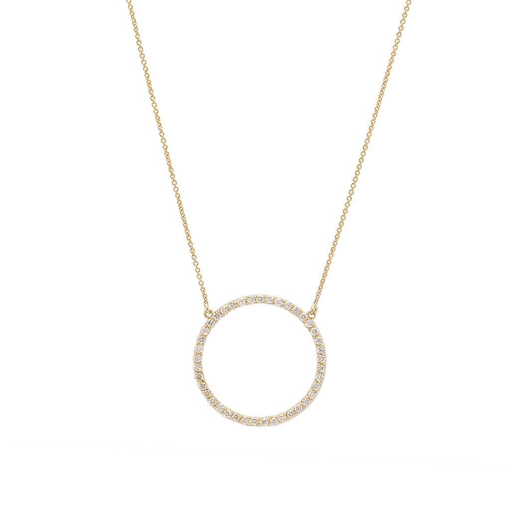 Diamond Open Circle Necklace