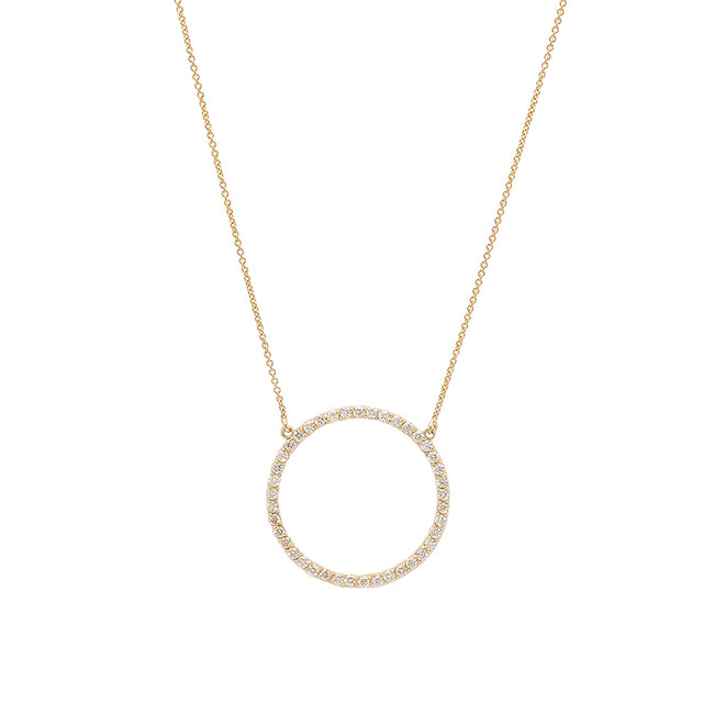Diamond Open Circle Necklace