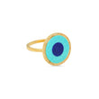Inlay Evil Eye Ring with Diamonds