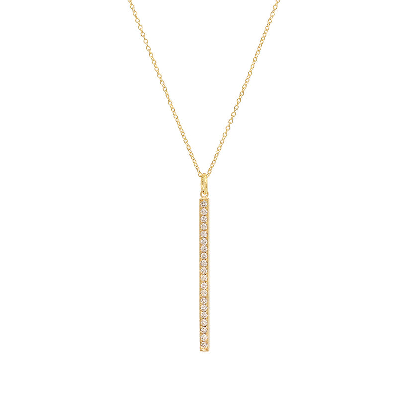 Diamond Long Stick Pendant Necklace