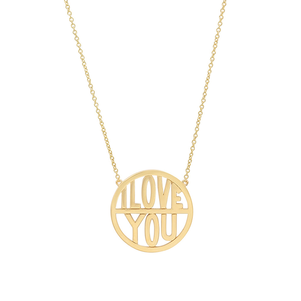 I Love You Disc Necklace