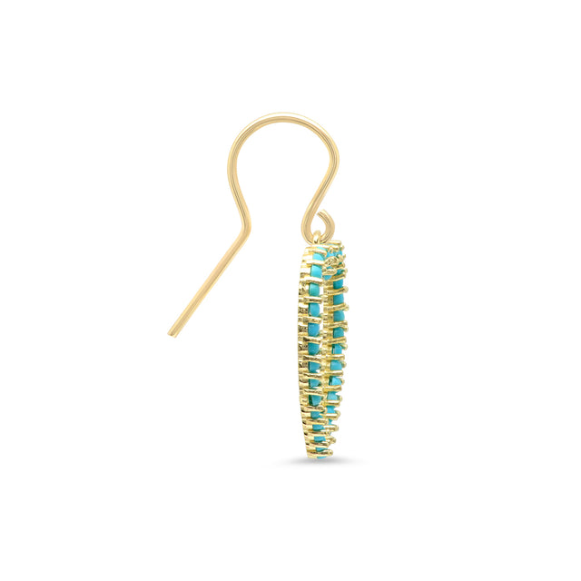 Turquoise Large Open Heart Drop Earrings