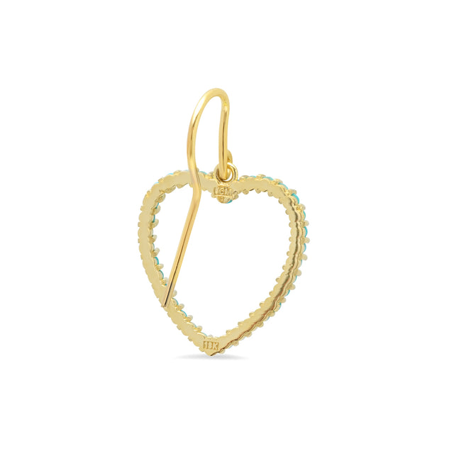 Turquoise Large Open Heart Drop Earrings