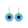 Inlay Evil Eye Drop Earrings with Diamonds