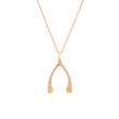 Rose Gold Diamond Wishbone Necklace