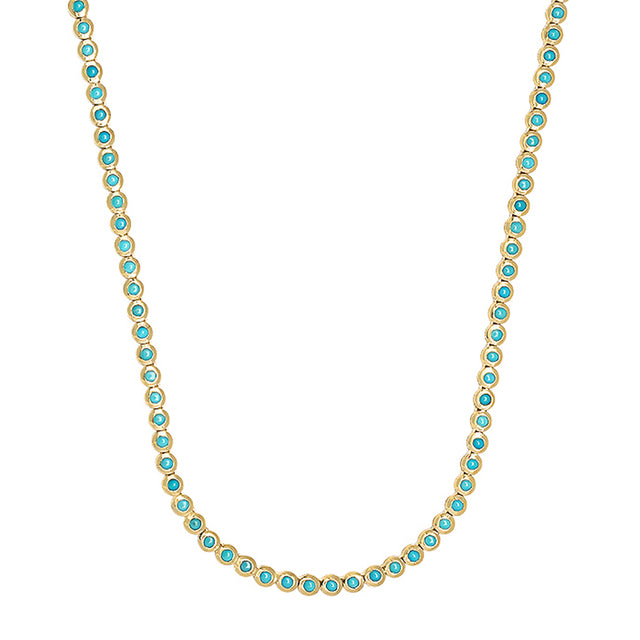 Turquoise Mini Bezel Tennis Necklace