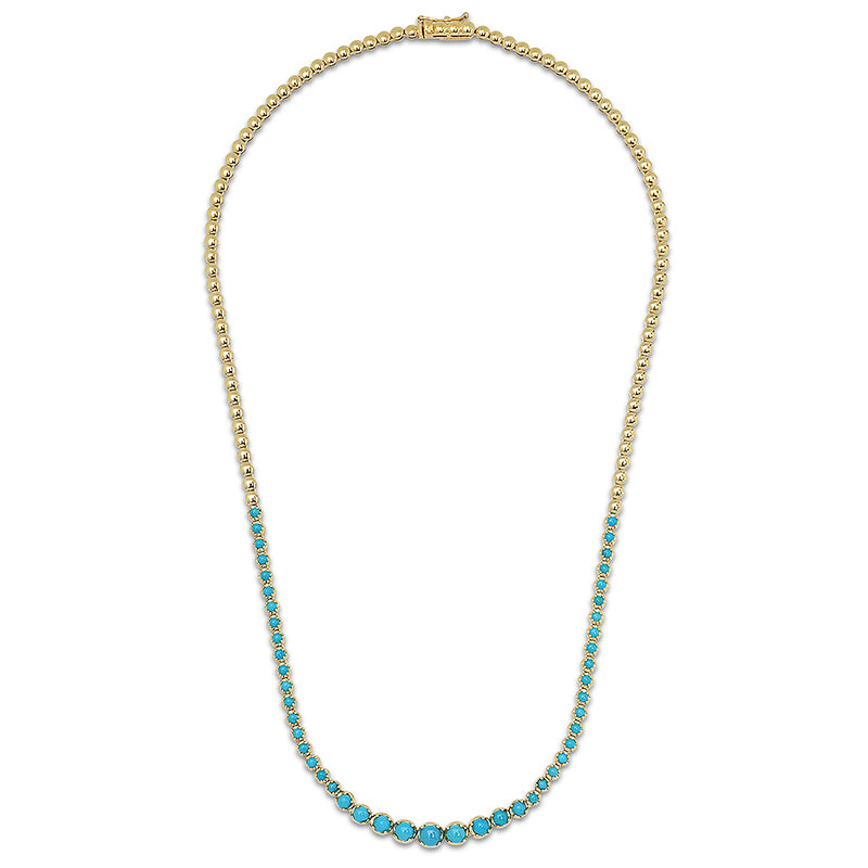 Graduated Turquoise Tennis Necklace