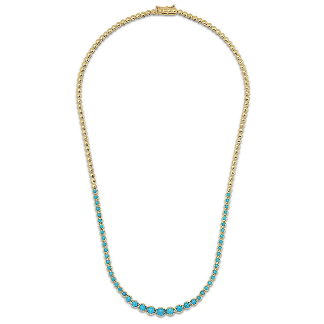 Graduated Turquoise Tennis Necklace