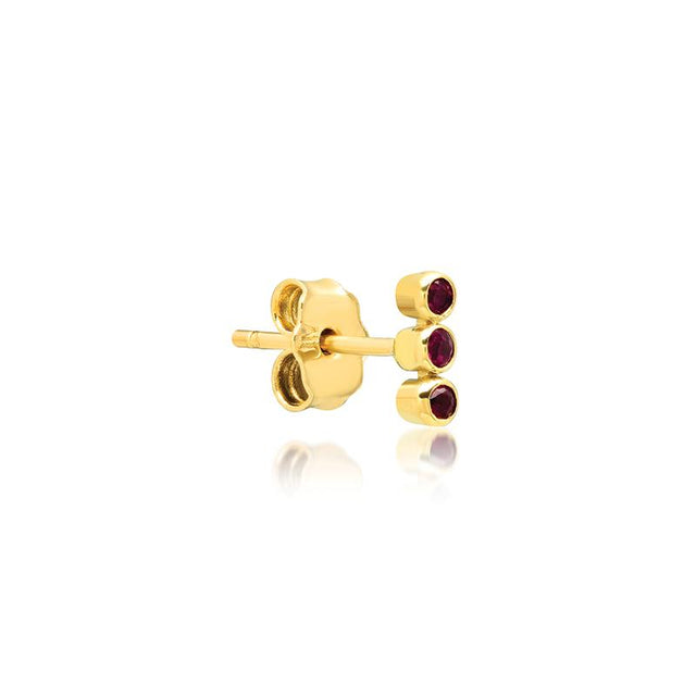 Single 3 Mini Ruby Bezel Stud