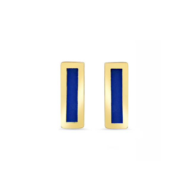 Lapis Inlay Bar Studs