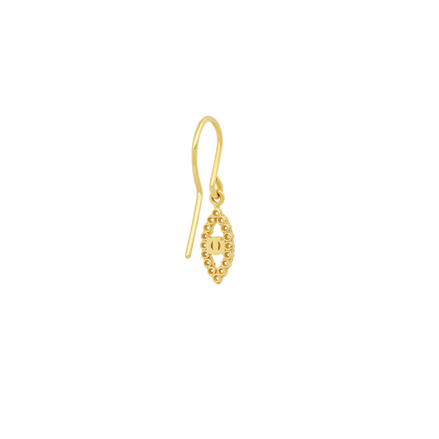 Diamond Mini Open Evil Eye Drop Earrings
