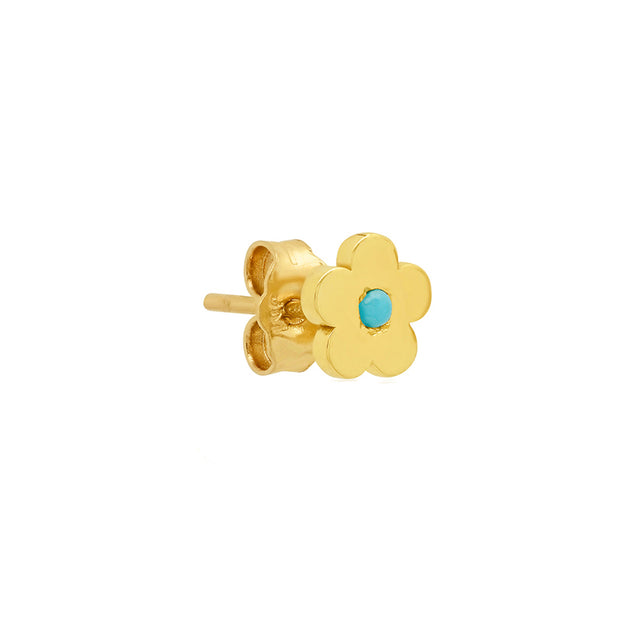 Mini Daisy Studs with Turquoise Center