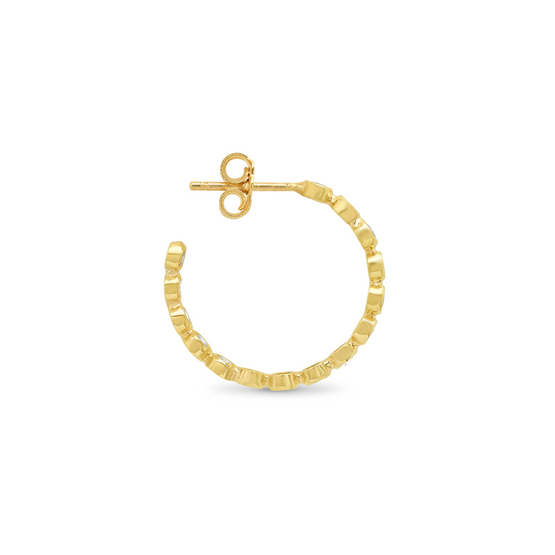 Diamond Small Bezel Hoops