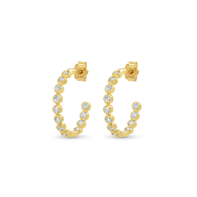 Diamond Small Bezel Hoops