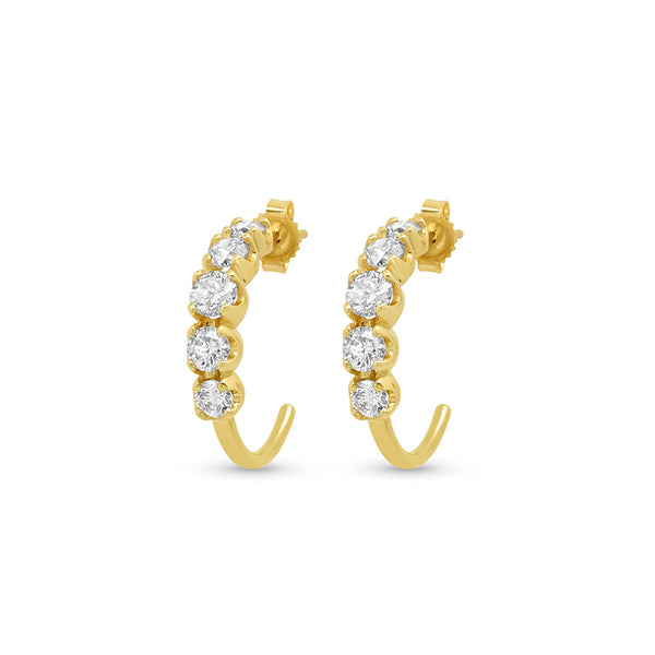 Small Graduated Diamond Hoops for Women | Jennifer Meyer