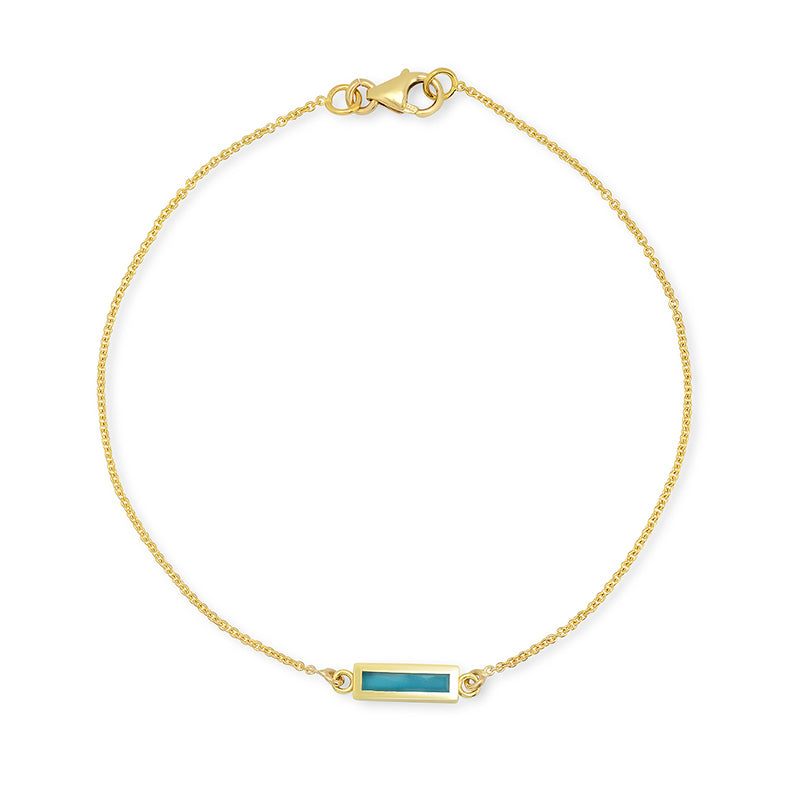 Turquoise Inlay Bar Bracelet