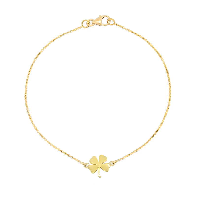 18K Gold Bracelet with Four-Leaf Clover Rose Gold