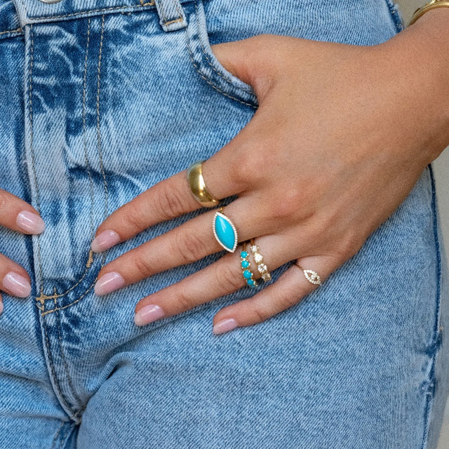 Diamond Mini Open Evil Eye Ring