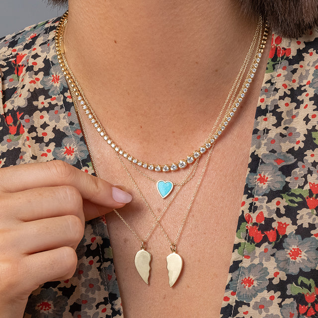 Mini Turquoise Inlay Heart Necklace
