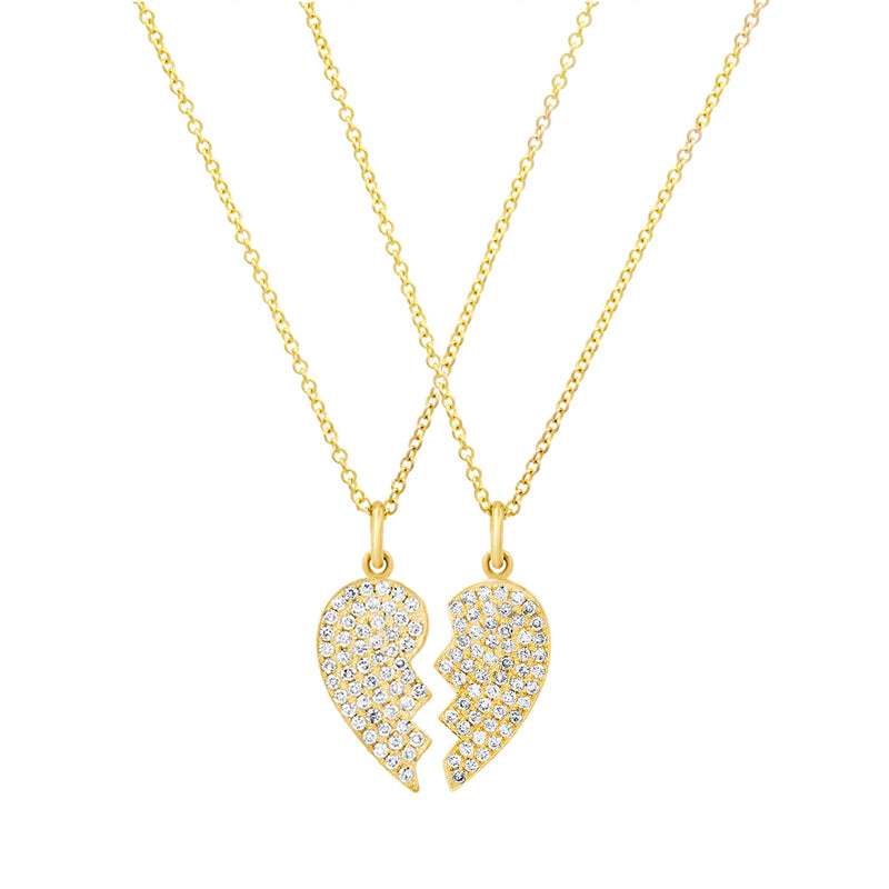 piece heart necklaces