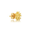 Large Pearl Flower Studs with Diamond Center