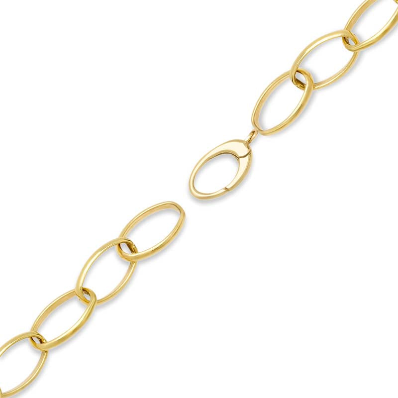 Large Edith Link Necklace with Diamond Medium Edith Links