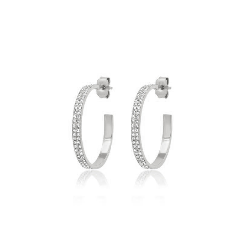 White Gold Small Diamond Ellen Hoops