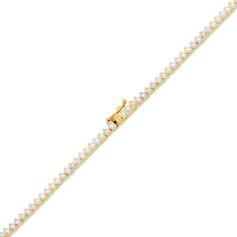 3-Prong Pearl Tennis Necklace