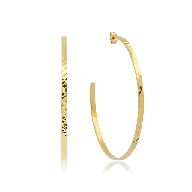 Large Hammered Ellen Hoops