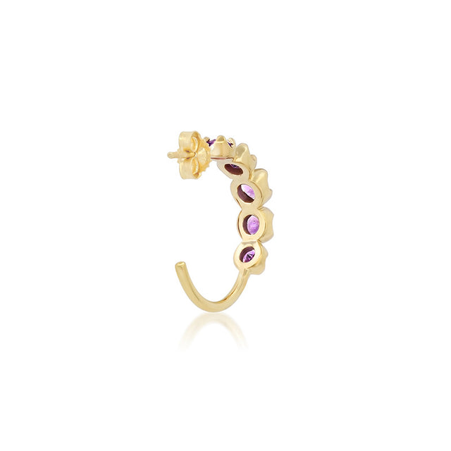 Small Graduated Amethyst Hoops