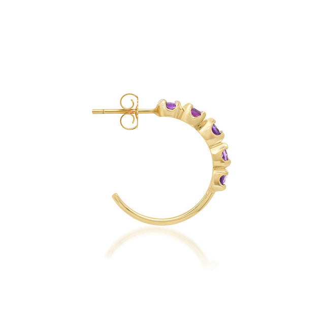 Small Graduated Amethyst Hoops