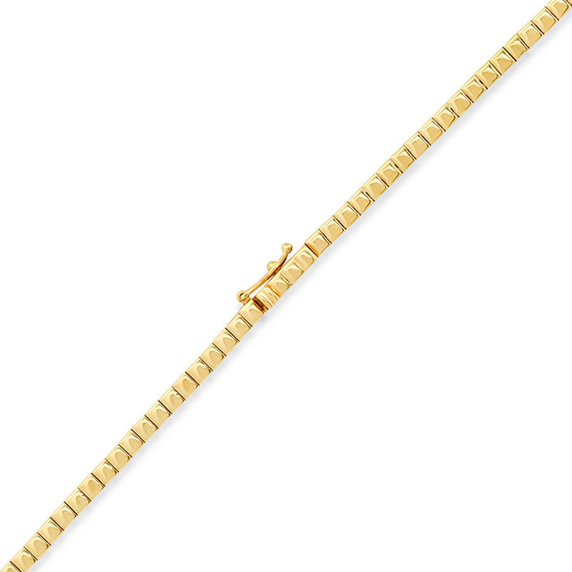 Square Tennis Necklace with 5 Illusion Set Diamond Accents