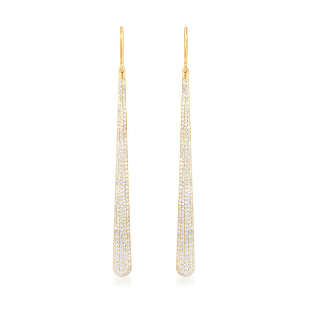 Long Diamond Dome Earrings