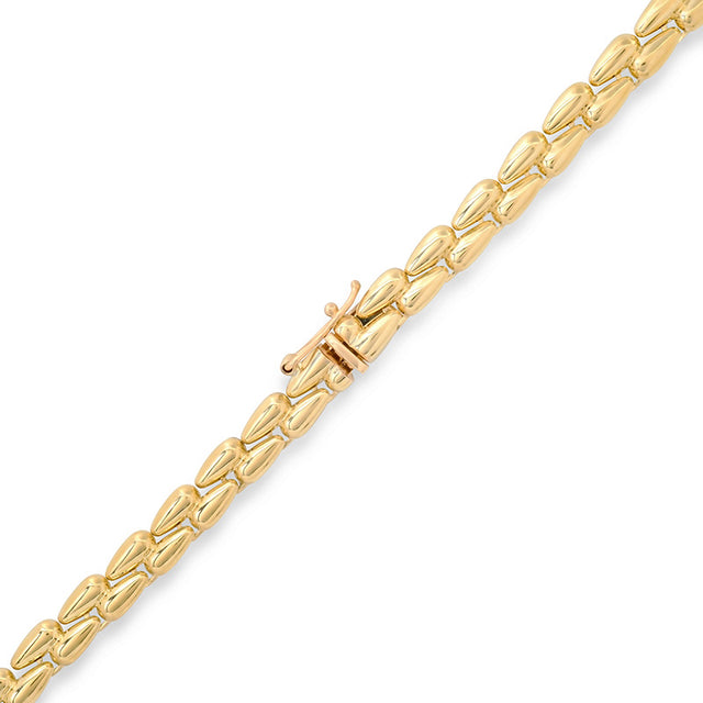 Small Double Dome Tennis Necklace with Diamond Accents
