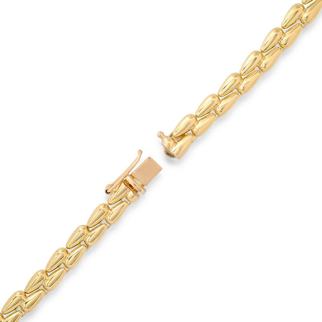 Small Double Dome Tennis Necklace with Diamond Accents