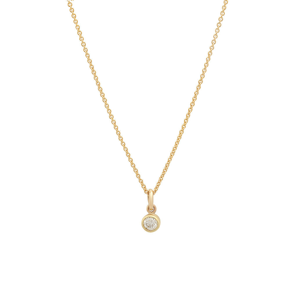 Large Diamond Single Bezel Necklace