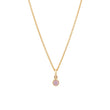 Large Pink Sapphire Single Bezel Necklace