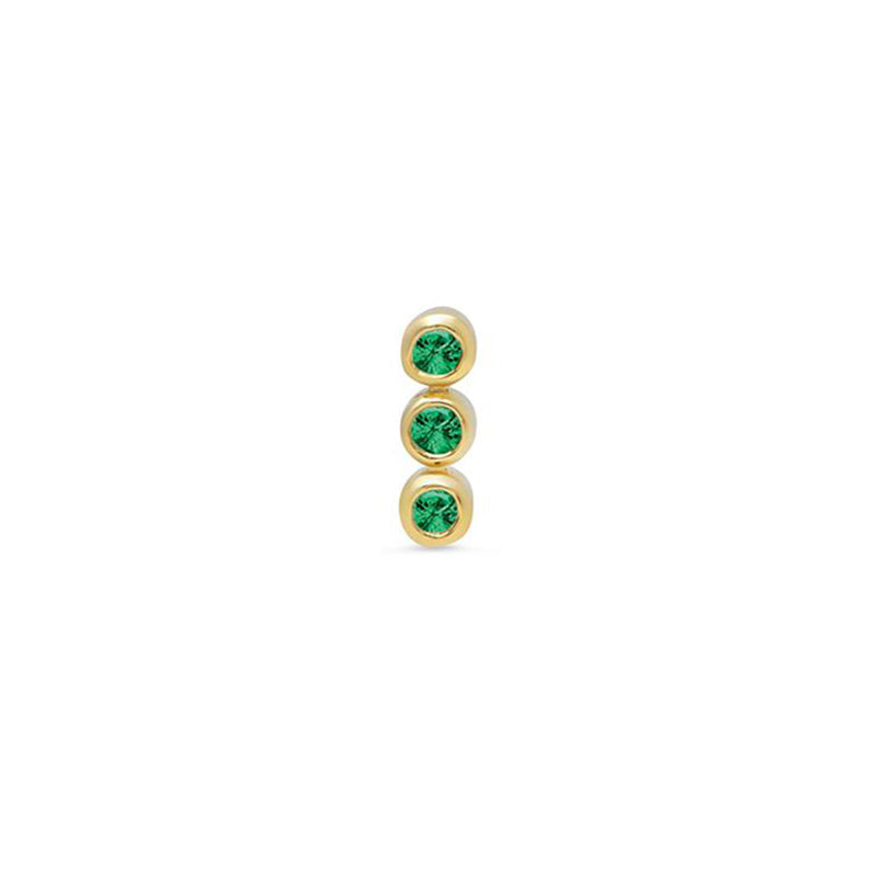Single 3 Mini Emerald Bezel Stud