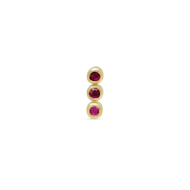 Single 3 Mini Ruby Bezel Stud