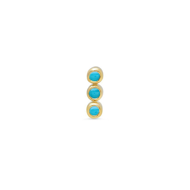 Single 3 Mini Turquoise Bezel Stud